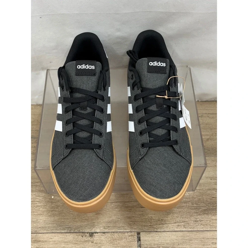 Adidas Daily 4.0 Mens Sz 10.5 Charcoal Gray White Gum Sole‎ Sneakers